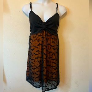 ROSEGAL Orange and black Halloween dress with bats